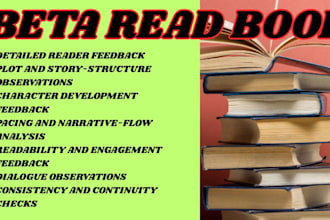 beta read your manuscript for plot, characters, pacing, readability