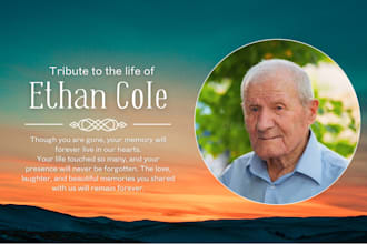 design funeral program, obituary flyer, memorial poster
