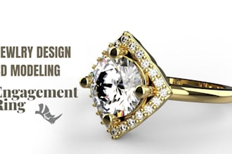 create 3d jewelry cad models for rings, pendents, 3d printing and casting