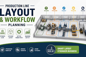 design production line layout with machines workflow planning