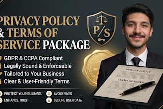 draft a privacy policy, terms of service