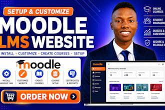 setup moodle lms install customize moodle lms website create moodle course setup