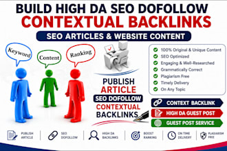 build high da SEO dofollow contextual backlinks
