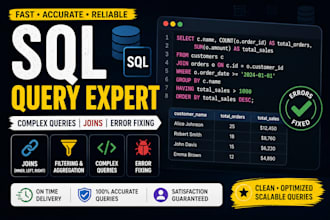 write complex sql queries, fix database errors