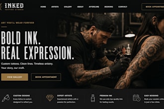 build wix tatoo artist portfolio website tattoo studio website art website