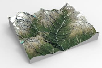 produce digital terrain model from laser scan data,mountain terrain map stl,topo