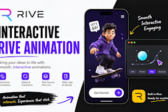 create interactive rive animation for web and app