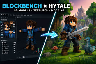 build a custom minecraft skin or blockbench 3d character