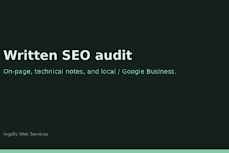 deliver an on page and local SEO audit as a written report