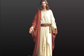 refine 3d spiritual figurine,sacred art model ,collectible statue,stl jesus toys