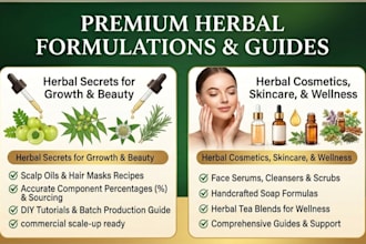 create professional herbal and cosmetic product formulations