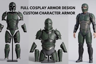 do 3d cosplay creation 3d armor 3d mask 3d helmet wearable 3d armor cosplay prop