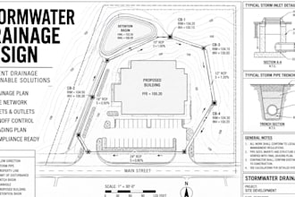 stormwater drainage hydraulic swppp grading erosion control site plans