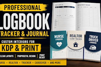 design a professional logbook, tracker, or journal for KDP