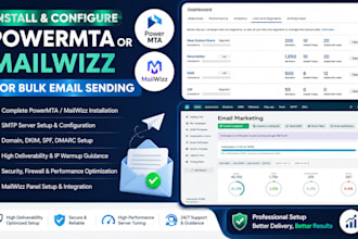 install and configure powermta or mailwizz for bulk email sending