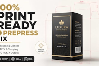 do make artwork print ready fix dielines and prepress files