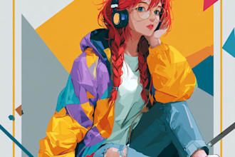 draw amazing anime character illustration custom anime art