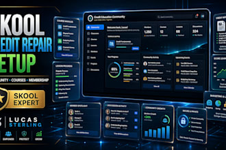 setup skool community course creation and credit repair expert