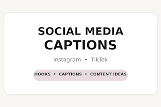 write engaging instagram and tiktok captions, hooks and content ideas