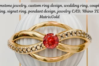 design custom jewelry cad for engagement rings, engaved jewelry, gemstones