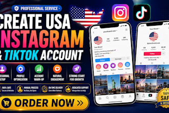 create USA tiktok account, USA instagram account, tiktok USA instagram account