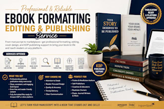 edit book format proofread design book cover and kdp publishing