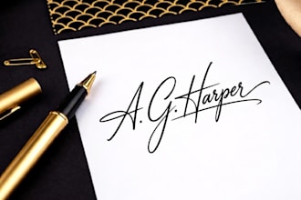 design handwritten signature logo or autograph