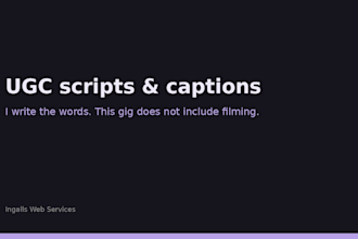 write ugc scripts and captions for short form video