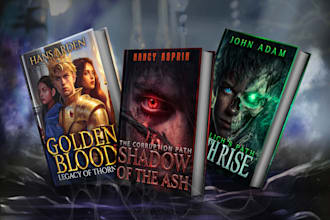 fantasy book cover design, sci fi and romance book cover