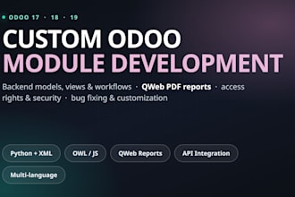 develop custom odoo module and erp customization