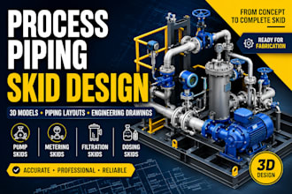 design piping skids, pump skids and process equipment