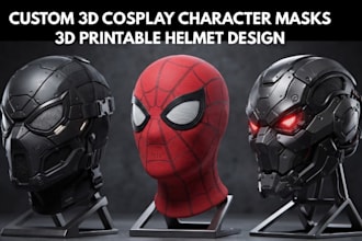 create custom 3d printable cosplacusy helmet 3d mask 3d wearable armor props