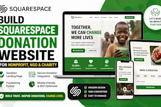 build squarespace donation website for nonprofit ngo and charity