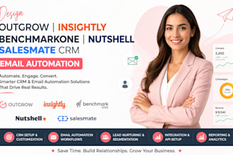 design outgrow insightly benchmarkone nutshell salesmate crm email automation