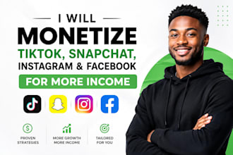 monetize tiktok instagram x twitter snapchat facebook for more income