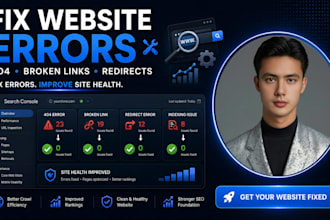 fix 404 errors, broken links, redirects and technical SEO issues