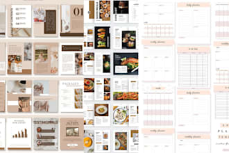 design editable canva ebook, cook book, planner, canva workbook, and flipbook