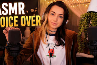 record relaxing female asmr voice over with whisper or soft tone