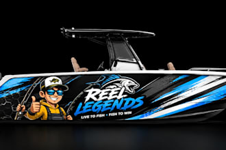 do high level boat wrap design, yacht wrap design in 24 hours
