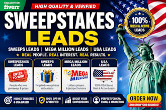 give sweeps leads, senior elderly leads, usa leads, mega million leads