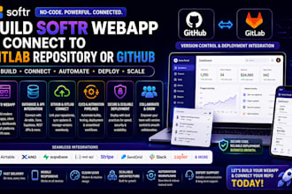 build softr webapp and connect to gitlab repository or github bitbucket