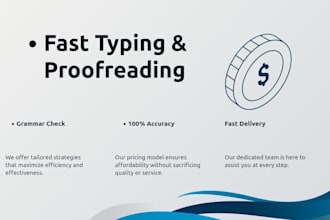 do fast english typing proofreading and grammar check