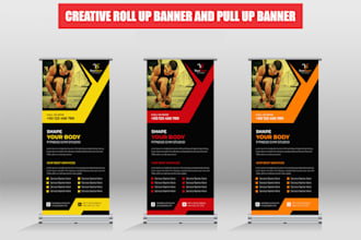 design roll up banner, pull up banner, beschilderung und rollbanner gestalten