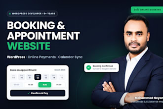 build custom wordpress booking website and appointment booking system