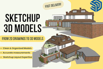 create sketchup 3d model for architecture quickly