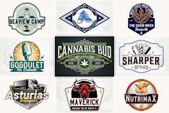 do vintage retro logo design with hand drawn illustration