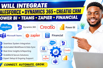 integrate salesforce dynamics 365 creatio crm power bi teams zapier financial
