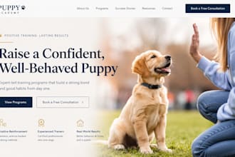 design squarespace puppy training website puppy school website dog trainig