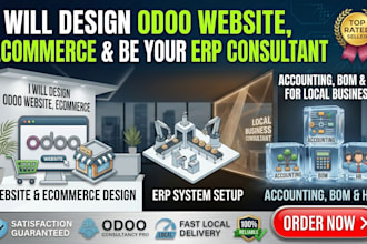 design odoo website, ecommerce odoo erp be your consultant for accounting bom hr