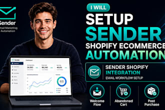 setup sender ecommerce automation sender shopify integration email workflow